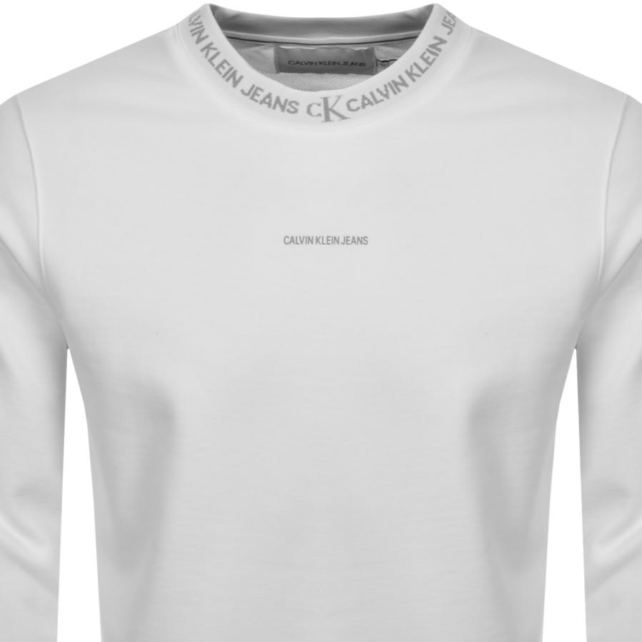 Alternative Image for ProductCalvin Klein Jeans Jacquard Sweatshirt White2